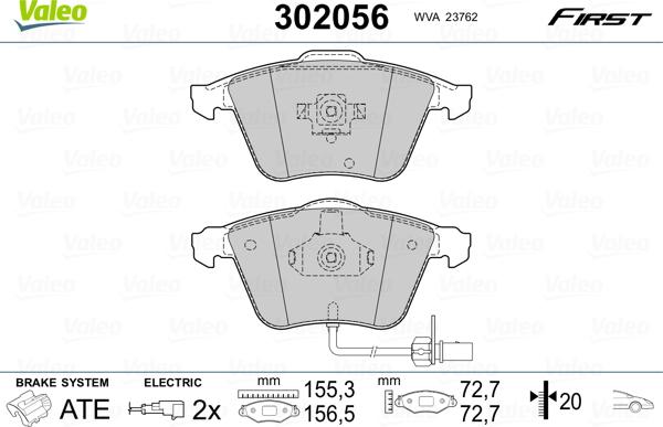 Valeo 302056 - Fren Balata Seti, Diskli Fren parcadolu.com