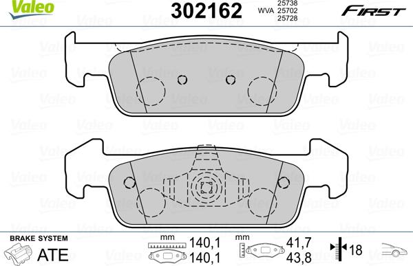 Valeo 302162 - Fren Balata Seti, Diskli Fren parcadolu.com