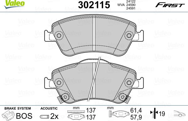 Valeo 302115 - Fren Balata Seti, Diskli Fren parcadolu.com