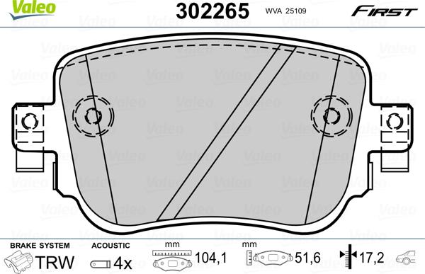 Valeo 302265 - Fren Balata Seti, Diskli Fren parcadolu.com