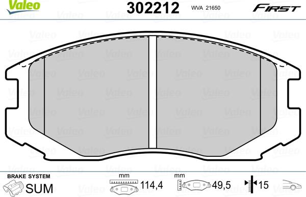 Valeo 302212 - Fren Balata Seti, Diskli Fren parcadolu.com