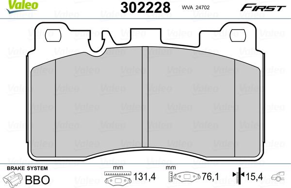 Valeo 302228 - Fren Balata Seti, Diskli Fren parcadolu.com