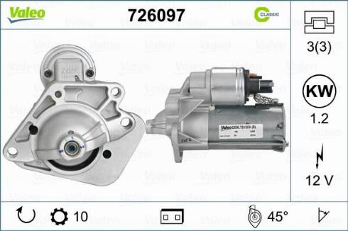 Valeo 726097 - Marş Dinamosu parcadolu.com