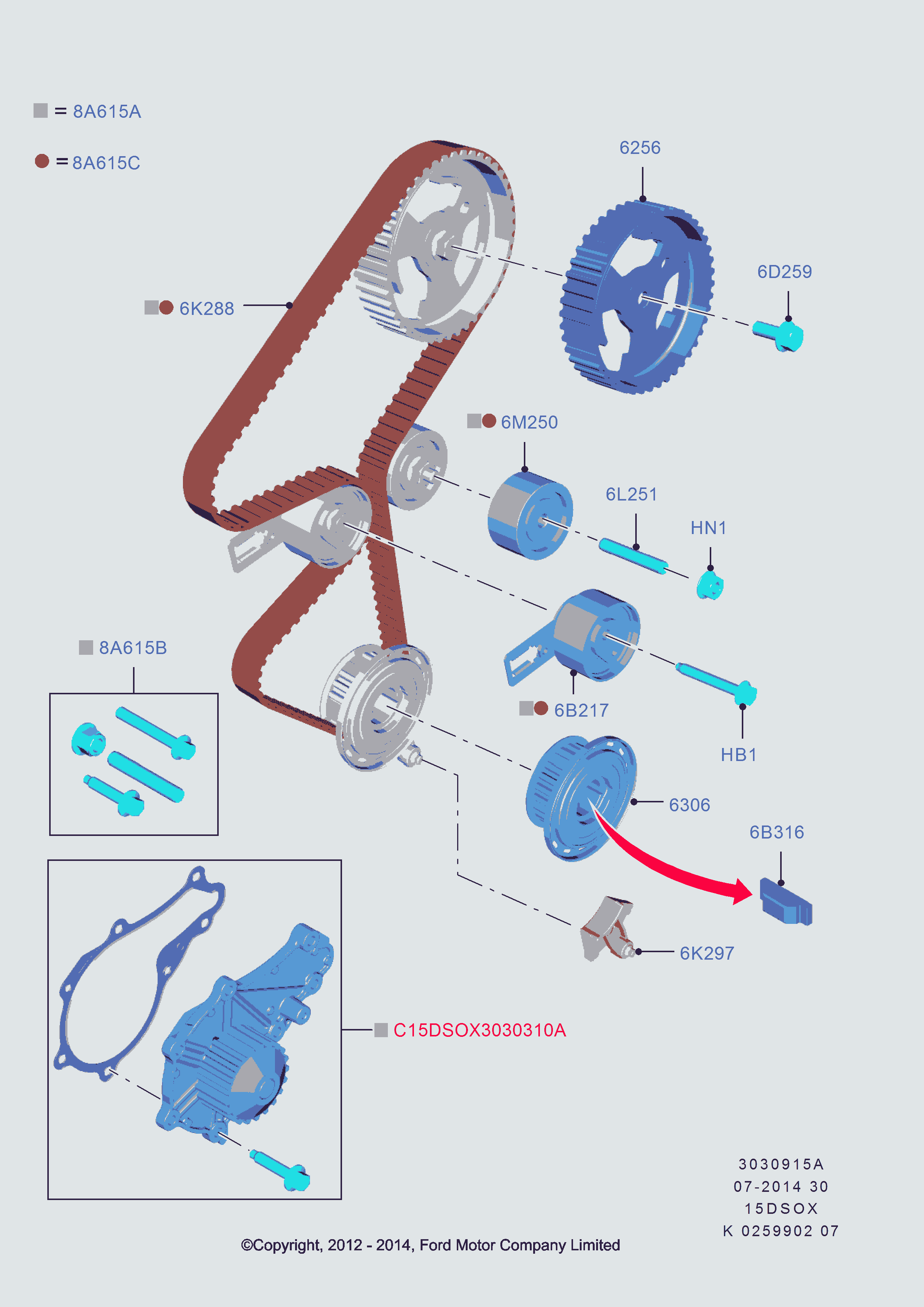 FORD 1 787 857 - Triger Kayışı Seti parcadolu.com