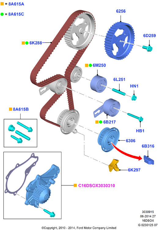 FORD 1738632 - Triger Kayışı parcadolu.com