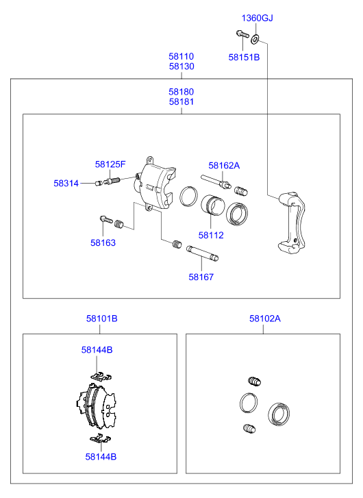 Hyundai 58101-25A10 - Fren Balata Seti, Diskli Fren parcadolu.com