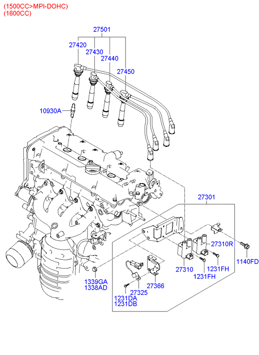 Hyundai 2731022610 - Ateşleme Bobini parcadolu.com