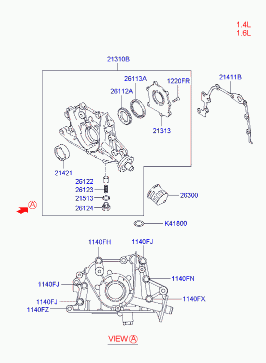 Hyundai 21310-22650 - YAG POMPASI HYUNDAI ACCENT GETZ 1.3 1.5 12V SOHC 95-00 parcadolu.com