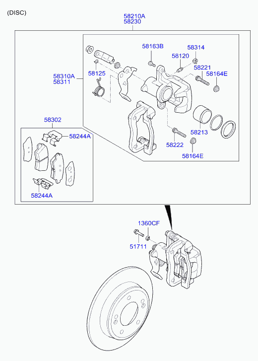 Hyundai 58302A6A30 - Fren Balata Seti, Diskli Fren parcadolu.com