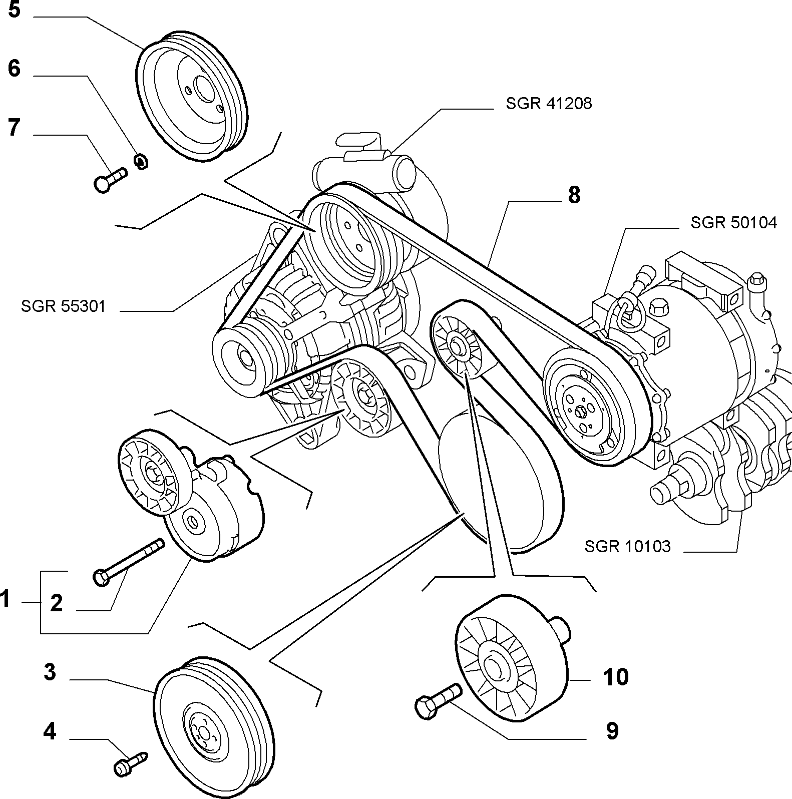 FIAT 71747798 - Kanallı V Kayışı Seti parcadolu.com