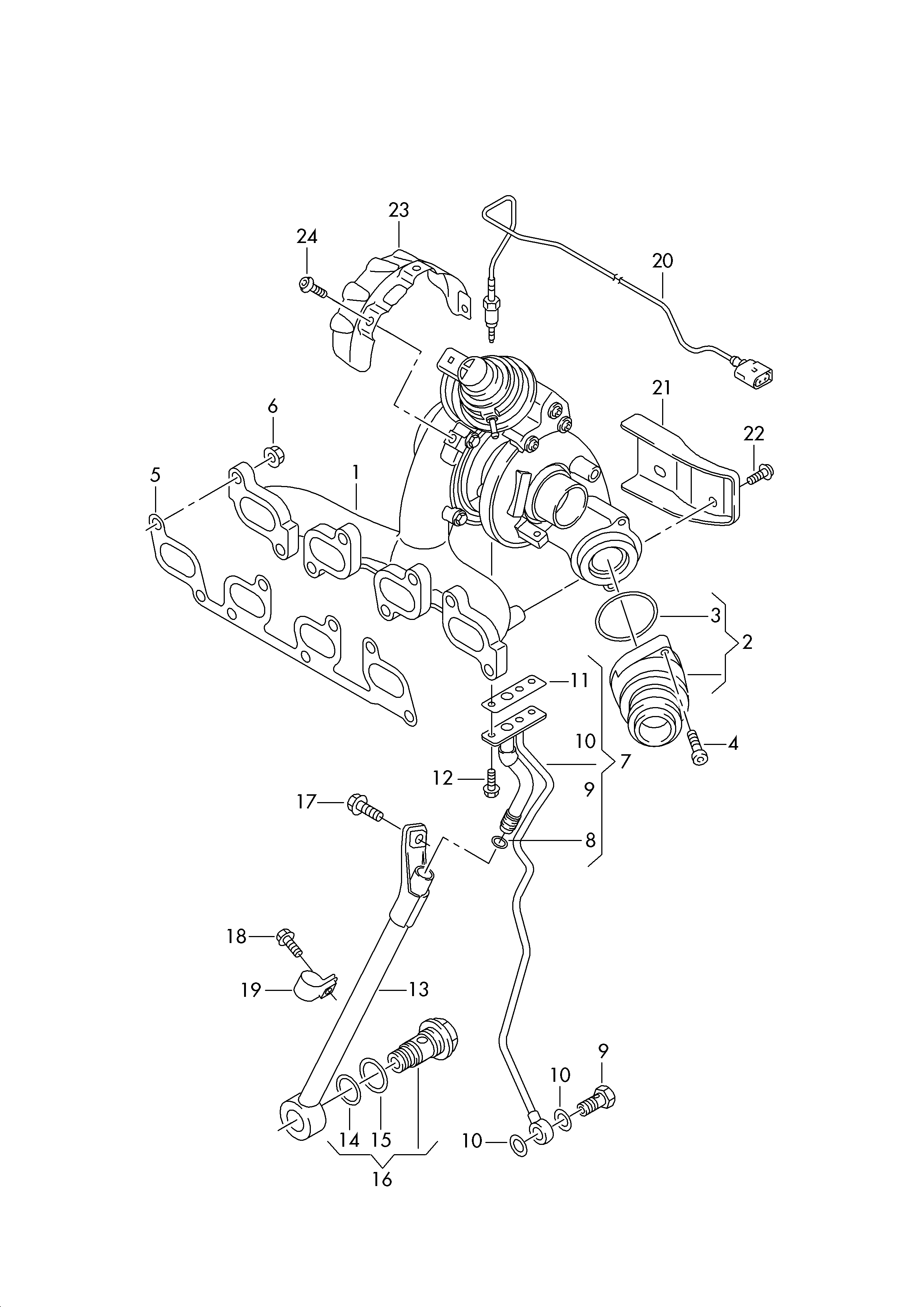 VW 03L 145 757 H - Conta, yağ çıkışı (turbo şarj) parcadolu.com