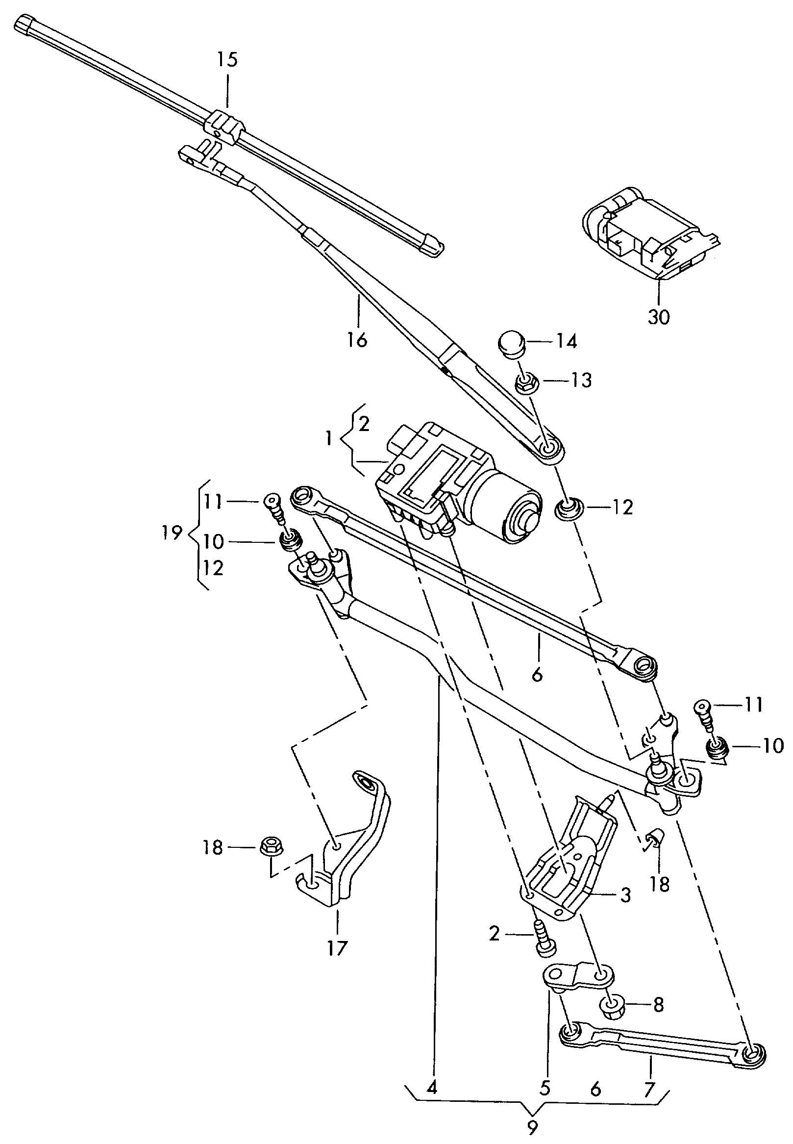 VAG 5JB 955 023 A - Silecek Mekanizması parcadolu.com