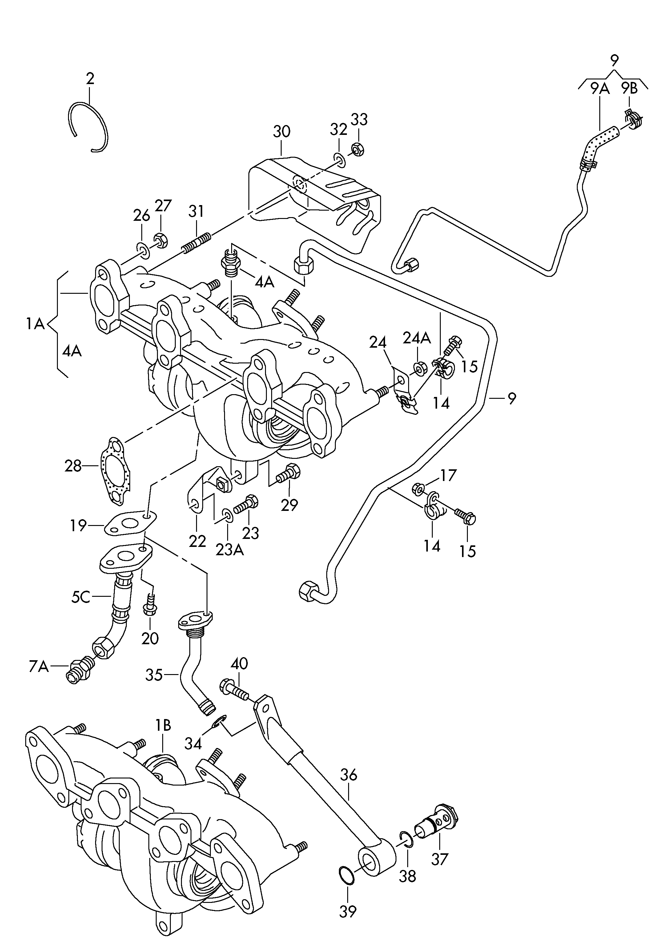 VW 03L 145 757 Q - Conta, yağ çıkışı (turbo şarj) parcadolu.com