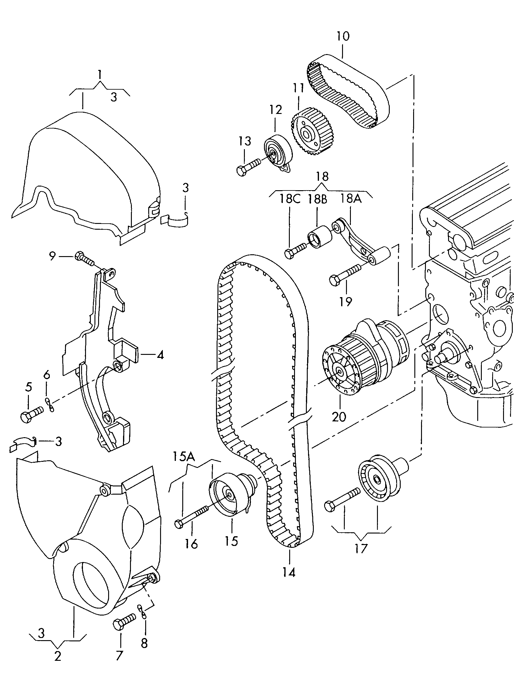 VW 036 109 181 A - Saptırma / Kılavuz Makarası, Triger Kayışı parcadolu.com